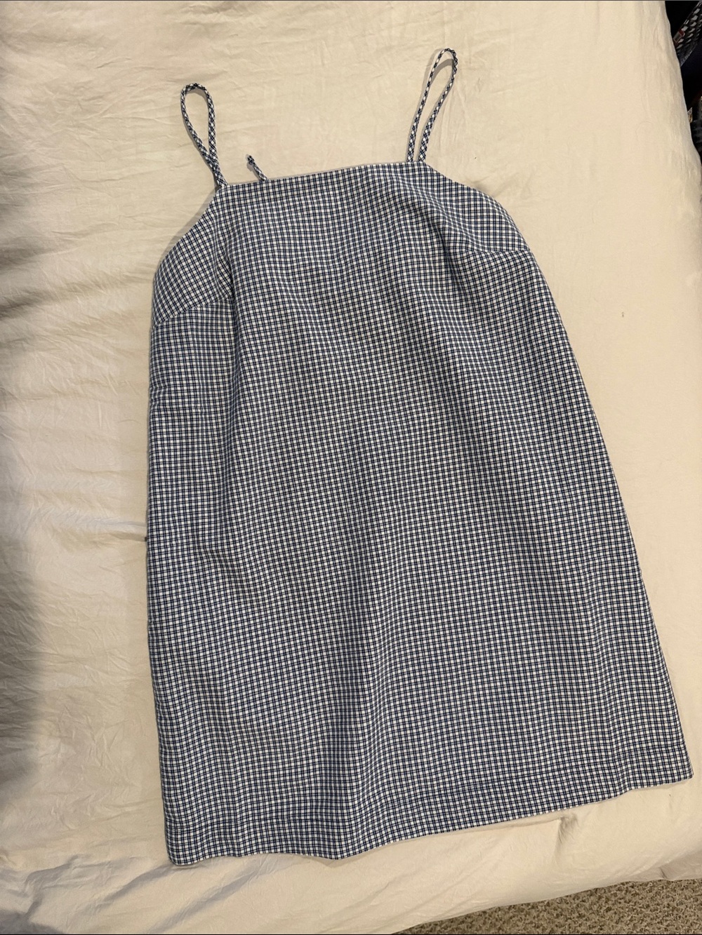 Old Navy Blue Gingham Spaghetti-Strap Mini Dress